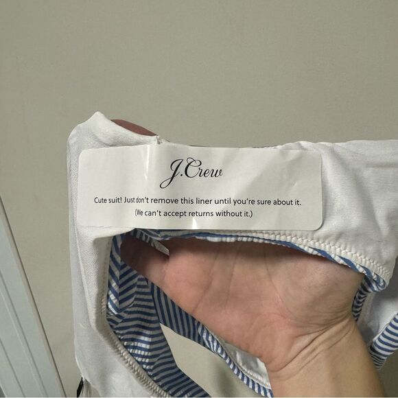 J. Crew Blue and White Striped Bikini Bottom - Picture 6 of 6